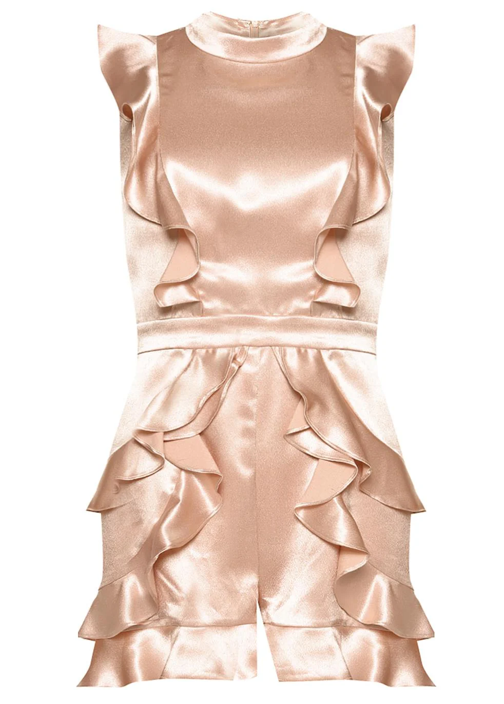 Sara Nude Ruffle Playsuit