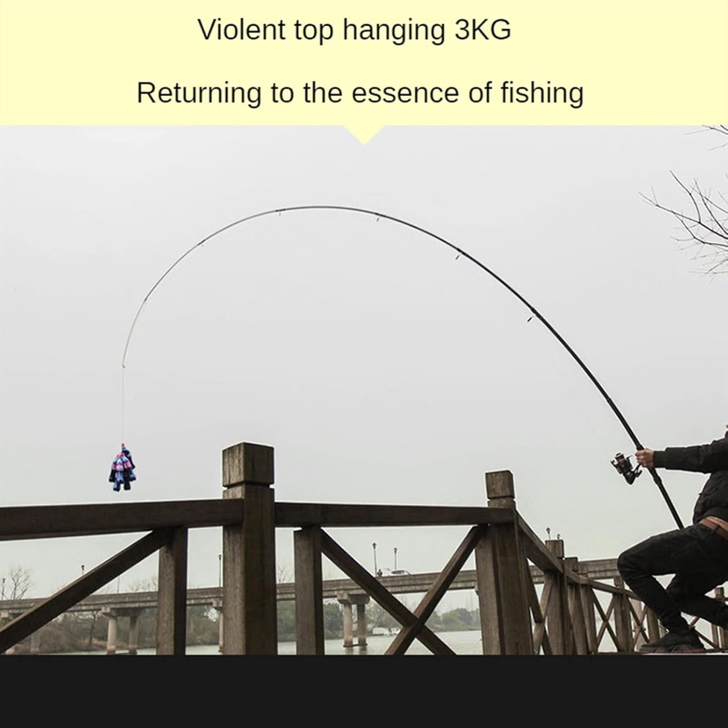 Fishing Rod Hohe Kohlenstoff-Teleskop-Angelrute Tragbare Karpfen Spinnstangen Super Harte Sea Rod Fishing Getriebe Langschuß Entfernung Wurfstange Angelrute (Color : Rod, Size : 2.7 m)