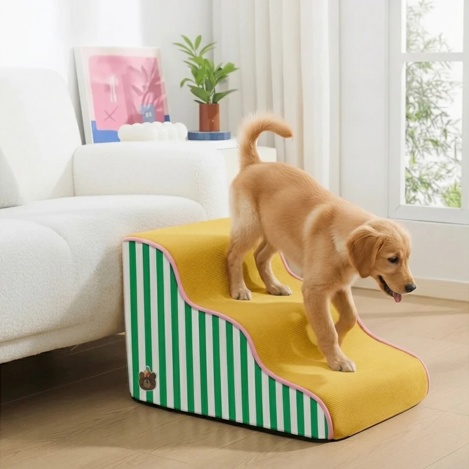 Orthopedic Dog Stairs �C High-Density Foam & Non-Slip Base