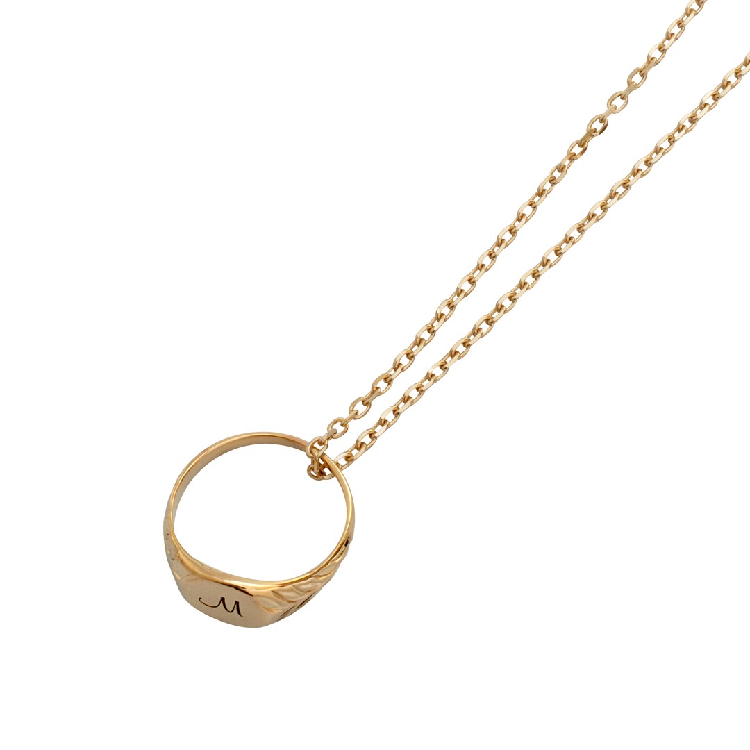 Hawaiian Jewelry / K10YG / Initial Baby Ring