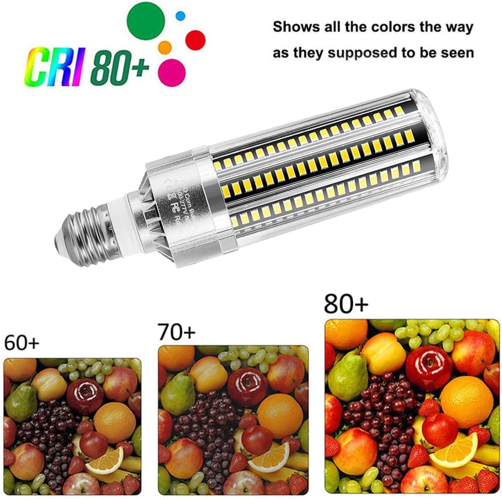 E26/E27 LED-Leuchtmittel, kommerzielle Glühbirnen mit hohem Lumen, eingebauter Lüfter, 50 Watt, 5000 lm, 360° Abstrahlwinkel, 3000 K 6000 K AC 100 V ~ 277 V (10er-Pack)
