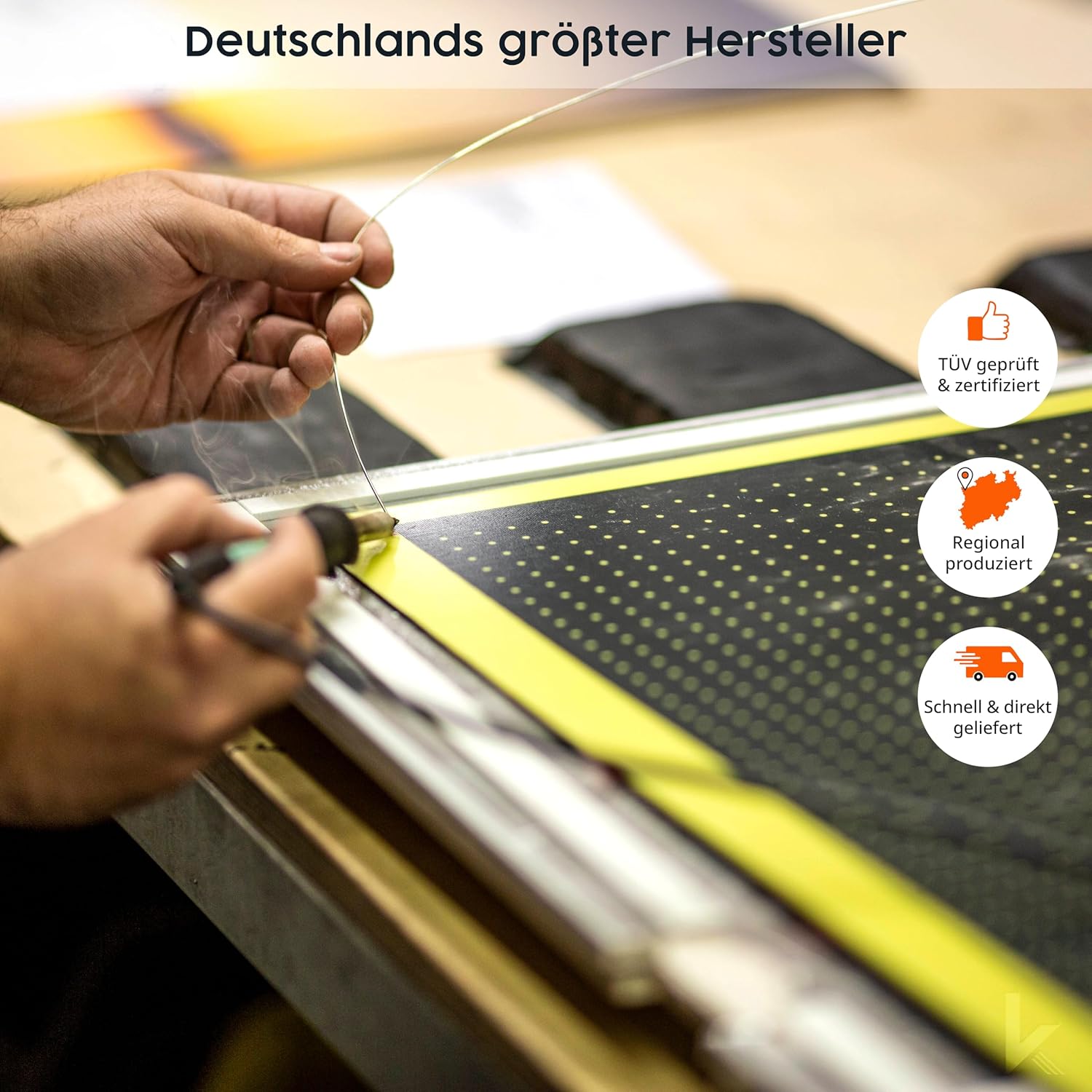 Könighaus Infrarotheizung - 1200 Watt mit TÜV SÜD + 5 Jahre Herstellergarantie ✓ Doppelter Überhitzungsschutz ✓ Heizkörper für 1-29 m² ✓ inkl. Integriertem Smart Thermostat und App