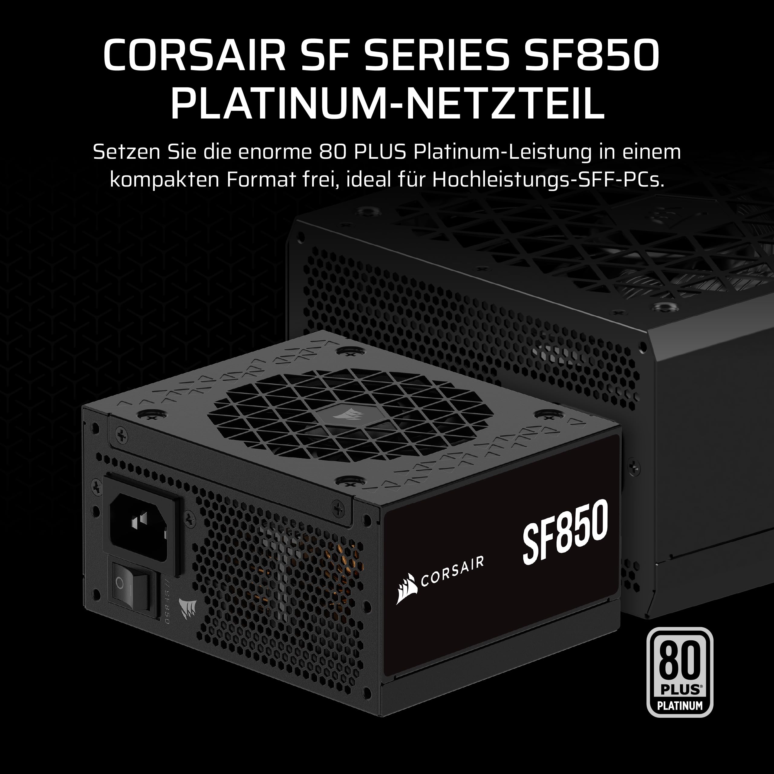 850-W-SFX-Netzteil SF850 80 PLUS Platinum vollständig modular ATX 3.1 PCIe 5.1 mit SFX-to-ATX-Halterung