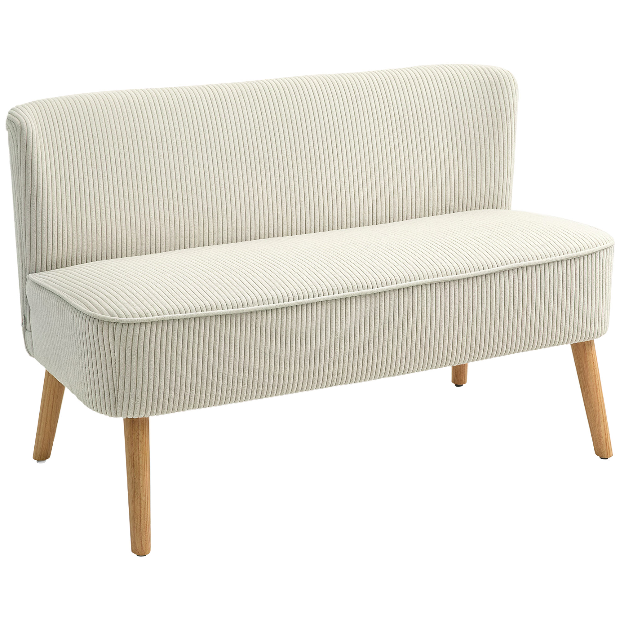 Tweezitsbank, Zachte Bekleding, Onderhoudsvriendelijk, Tot 150 kg Belastbaar, 117 x 56,5 x 77 cm, Cr��me Wit
