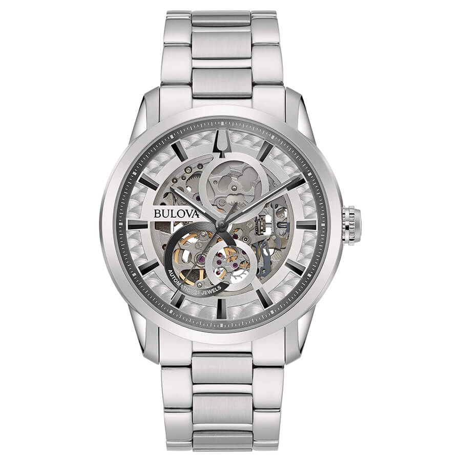 Orologio Bulova 96A267 Sutton automatico scheleton silver