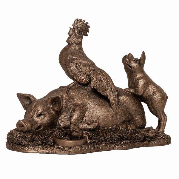 Down on the Farm Bronze Sculpture
