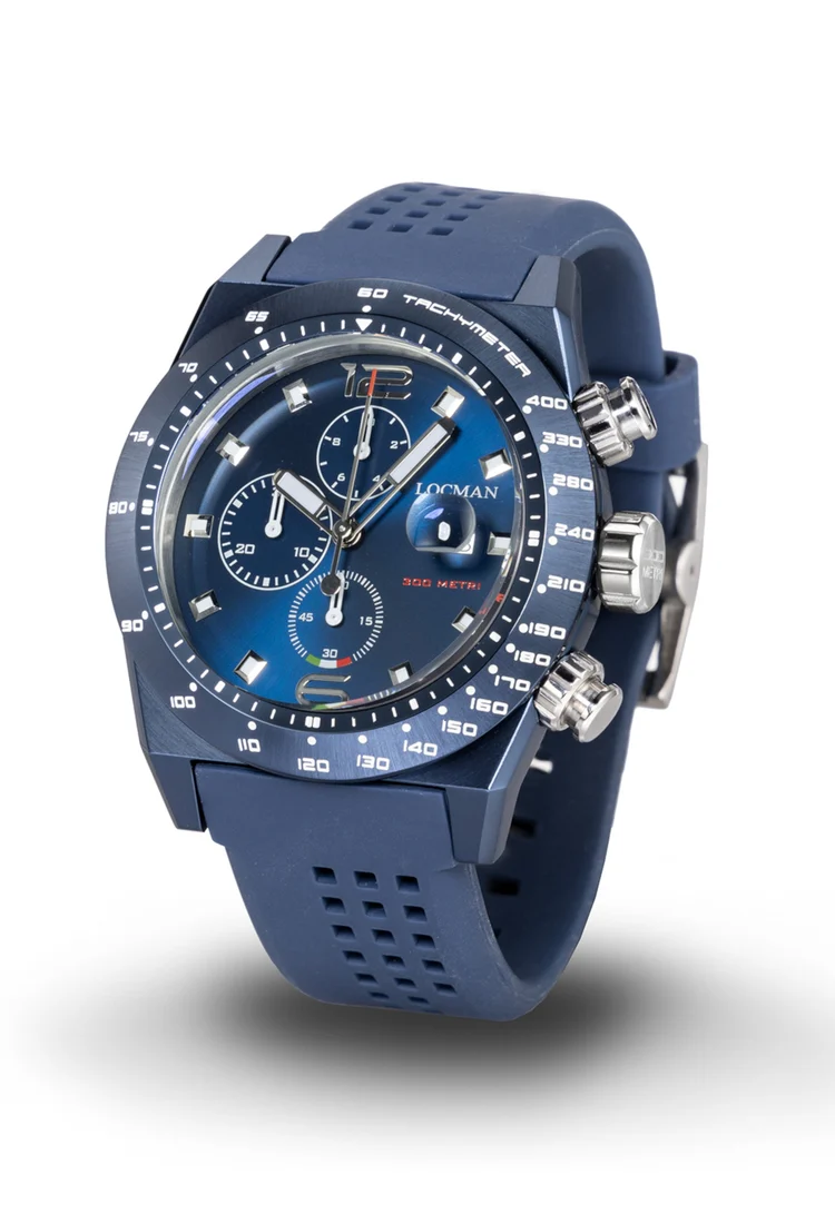 Orologio Locman Stealth 300mt crono PVD blu 0219B02A-BLBLNKS2B