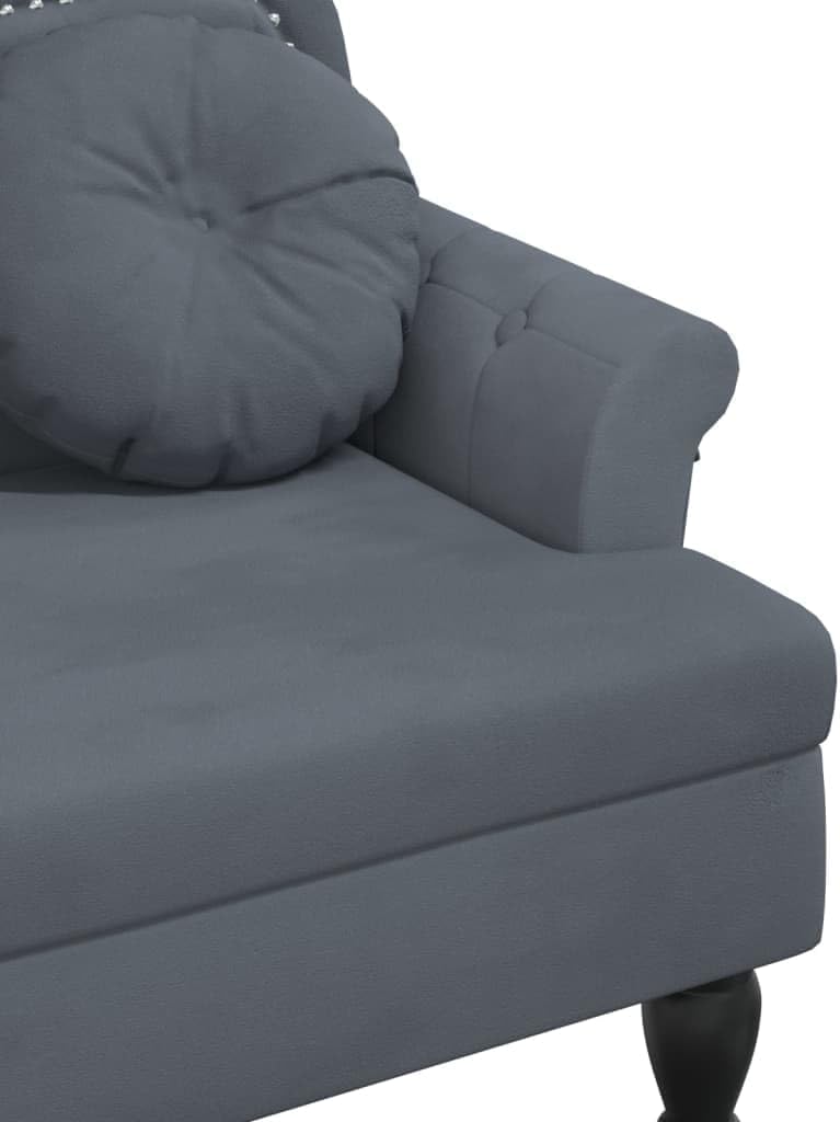 LAPOOH Sitzbank mit Kissen Dunkelgrau 120,5x65x75 cm Samt, Schuhbank, Schuhregal, Schuhablage, Sitzbank Flur, Dielen- & Flurmöbel, Schuhschrank - 372141