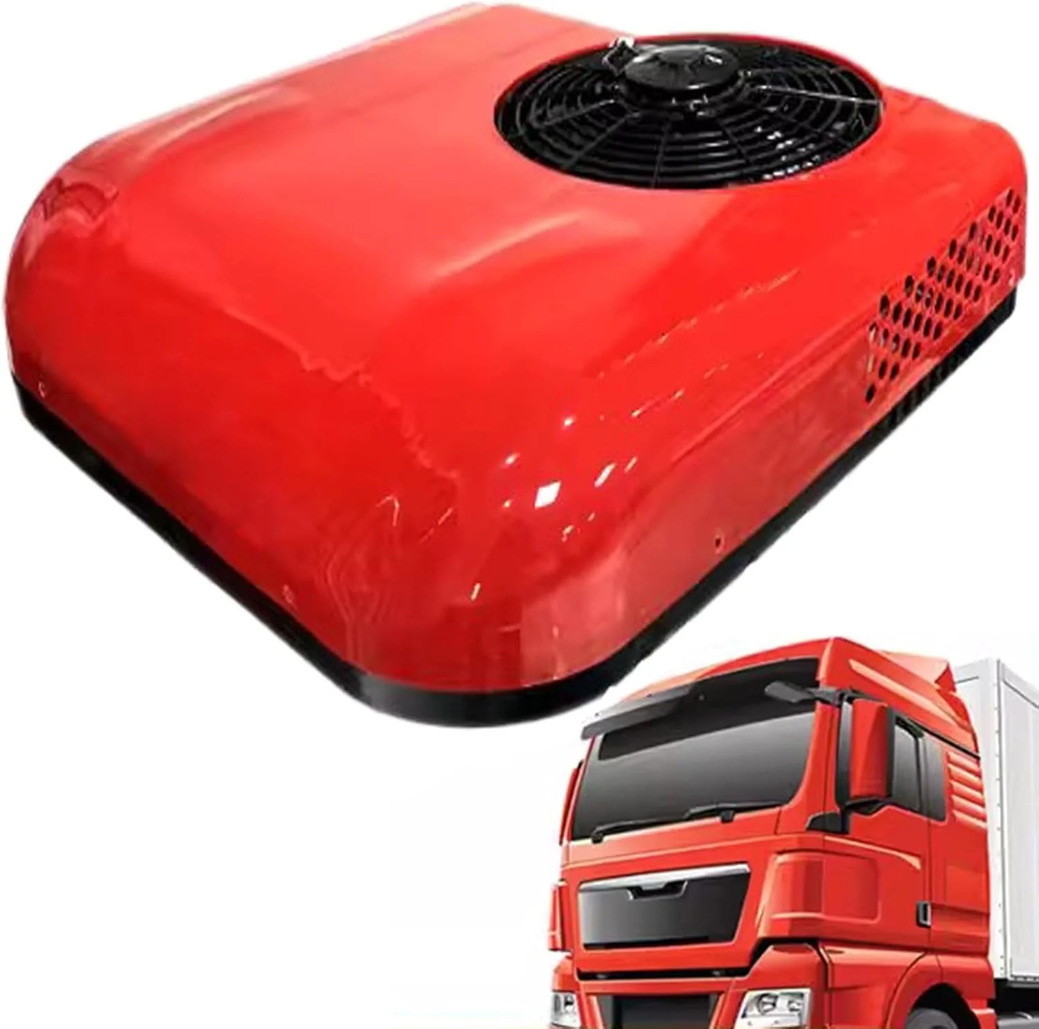 ExoticaBlend Mobiles Klimagerät, 12 V, 24 V, 24v, Rot, / Dachklimaanlage für Wohnmobile, Wohnmobil-Klimaanlage
