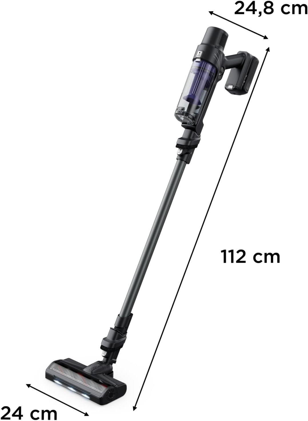 Rowenta X-PERT 7.60 Moo Essential, Aspirapolvere Senza Fili da 140 W, Luci a LED, Pulizia su Tutte le Superfici, Spazzola per Tessuti, Ultraleggero, Batteria a Lunga Durata, Colore Nero, RH6A33