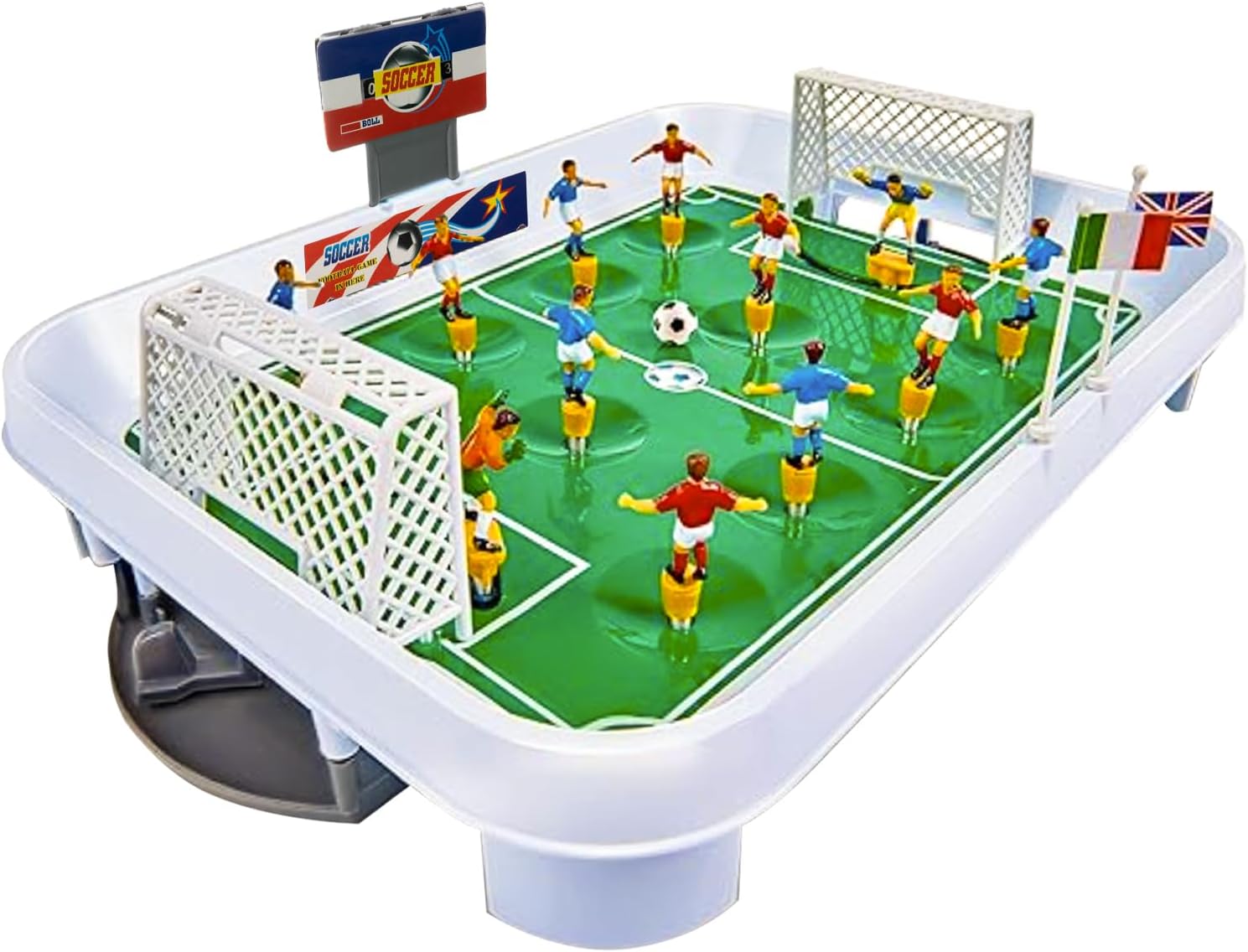 KRUZZEL Calcio a molla calcetto da tavolo calcio balilla a molla per bambini completo con accessori