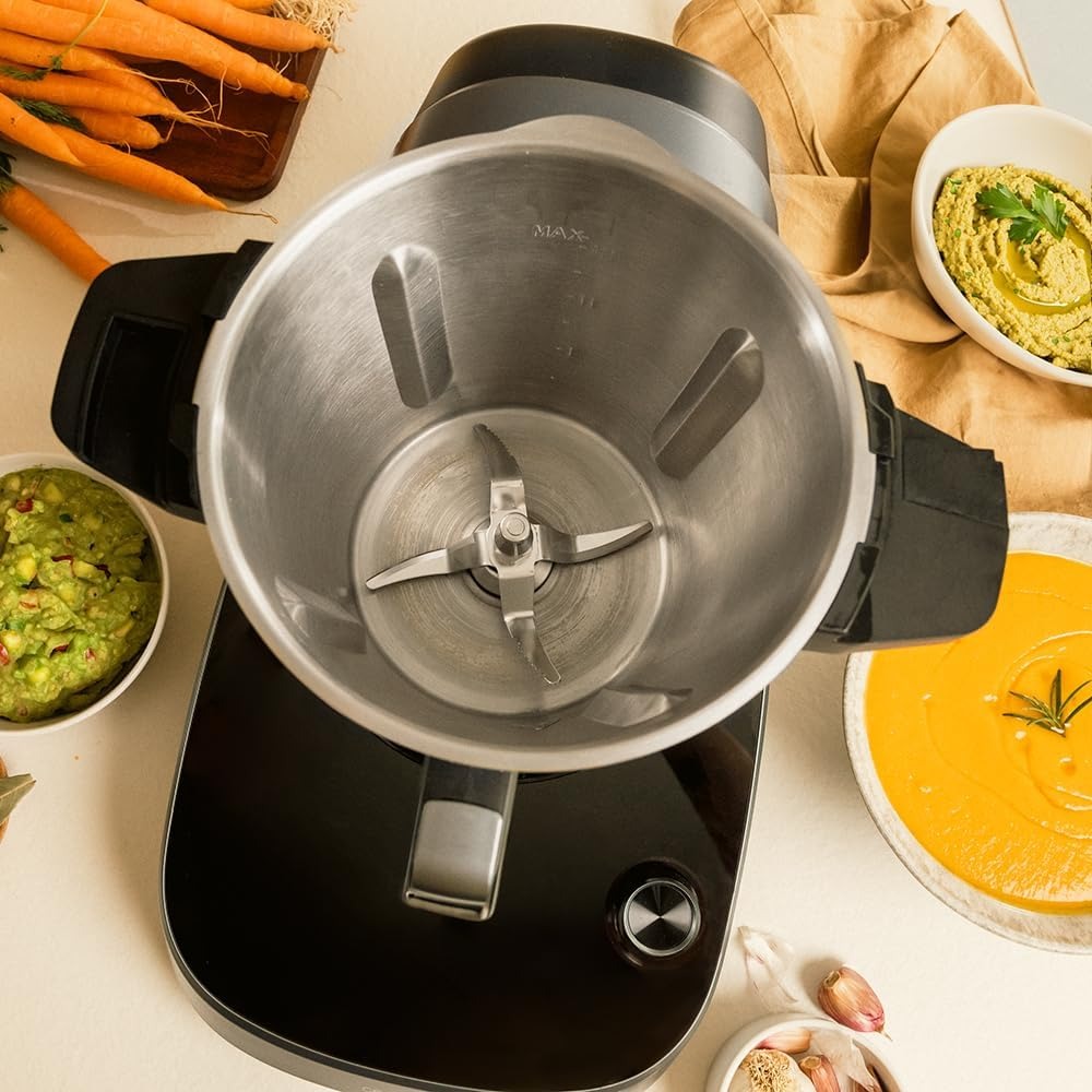 Cecotec Robot di Cucina Multifunzione Mambo 11090. 1600 W, 37 Funzioni, APP, Bilancia e Caraffa da 3,3 Litri in Acciaio Inox Adatto per Lavastoviglie, Ricettario e Accessori