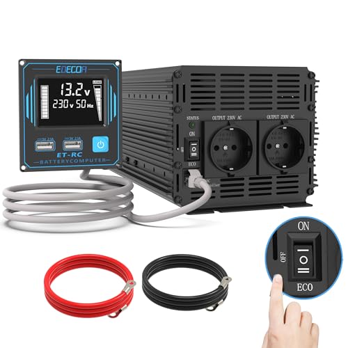 EDECOA Power Inverter 12v 220v Convertitore di Potenza Onda Pura 2000w con Telecomando Power Inverter Onda Pura (2000w Telecomando USB) : Amazon.it: Elettronica