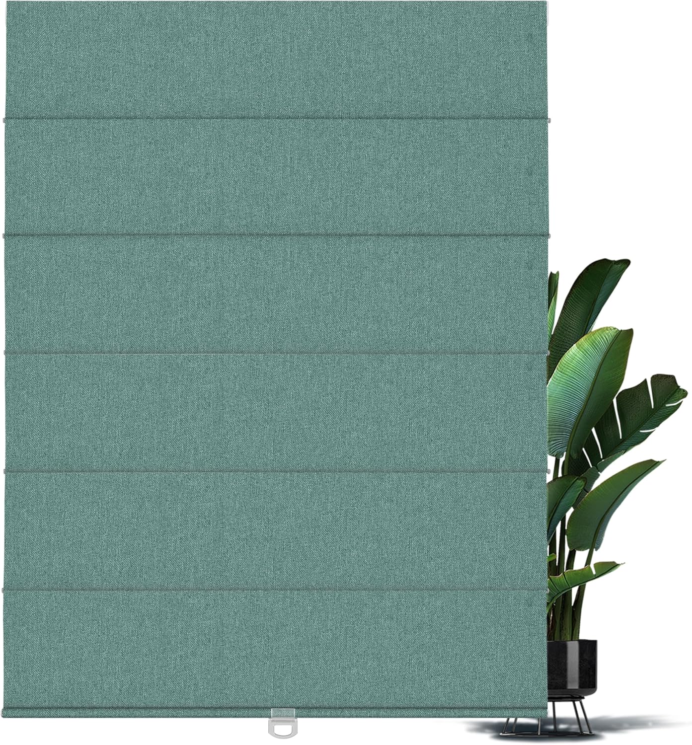 BERISSA Blackout Roman Shades for Windows Cordless,Pull Down Linen Fabric Roman Blinds,Privacy Window Shades for Door Windows,Bedroom,Office,Easy to Install,Turquoise,66