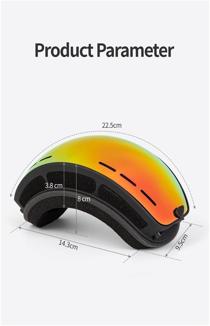 Motorradbrille zum Skifahren UV400-Schutz Skifahren Schneebrille Skibrille Herren Damen Snowboardbrille Brille Antibeschlag-Skimaske Reitbrille (Farbe: 14) (Schwarz)