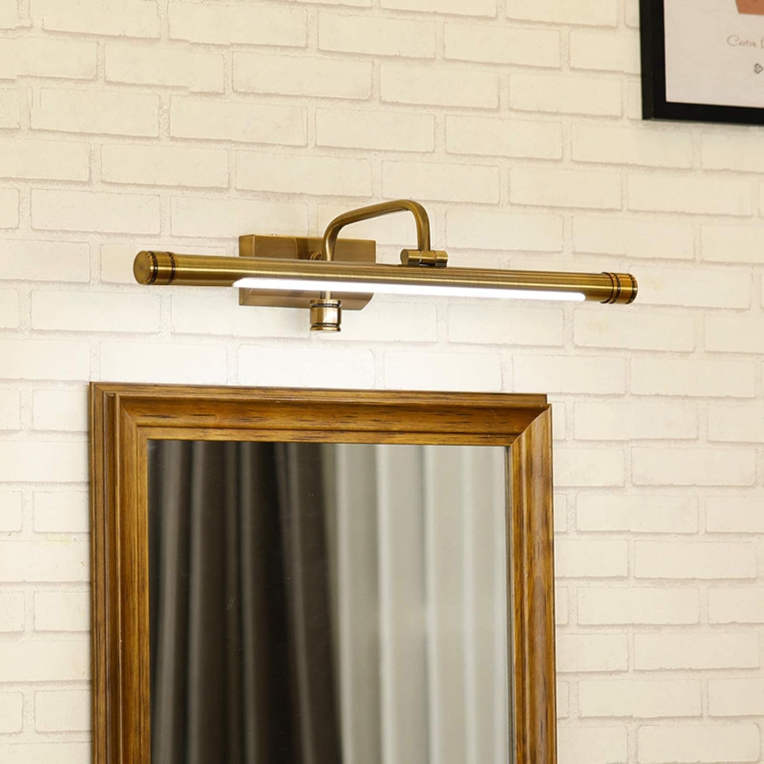 Led Retro Badezimmer Spiegel Licht, 4000K Wasserdicht Badezimmer Spiegel Front Lichtmessing Eitelkeit Spiegel Lichter Mit Verstellbarer Funktion Make-Up Beleuchtungen Für Umkleidetisch Waschbecken/63C