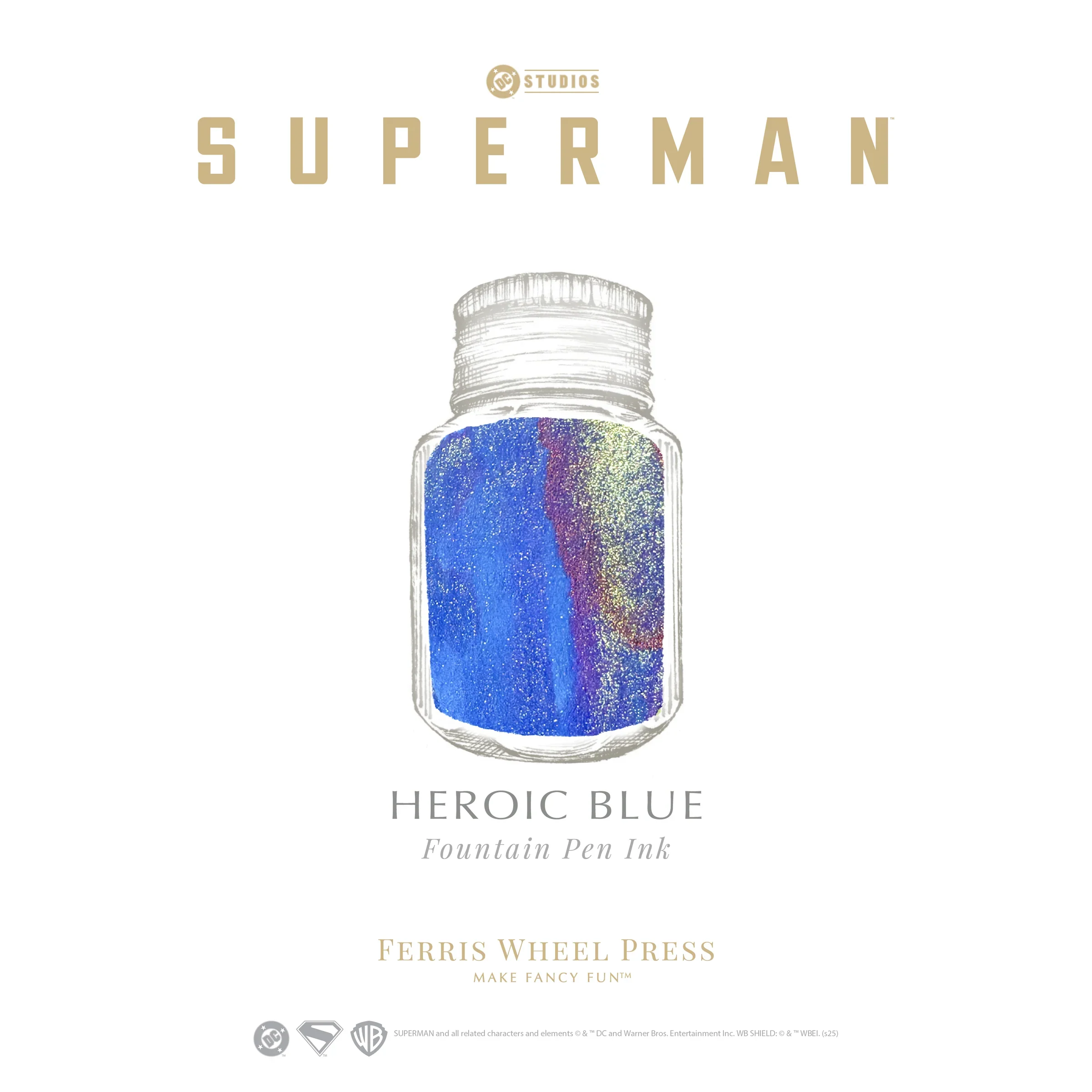 Ferris Wheel Press Fountain Pen Ink - Superman Edition Heroic Blue