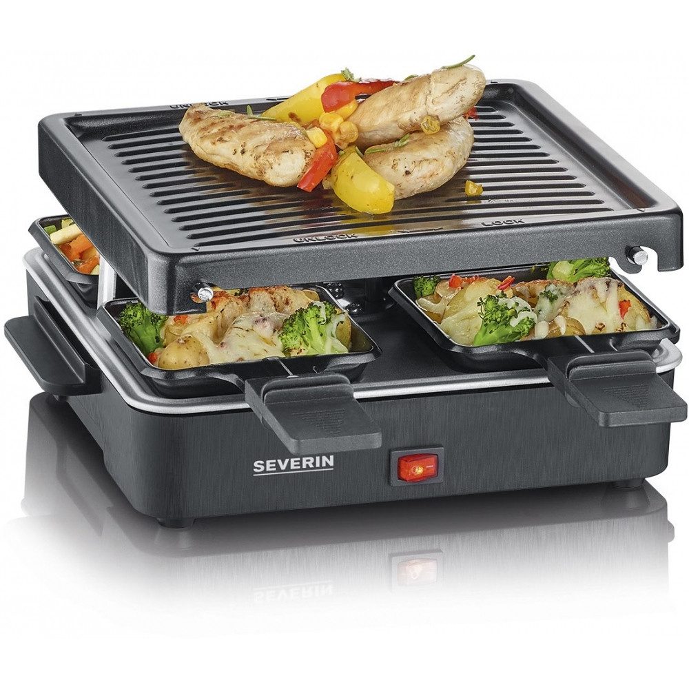Raclette Severin RG 2370 Raclette für 4 Personen - Schwarz.