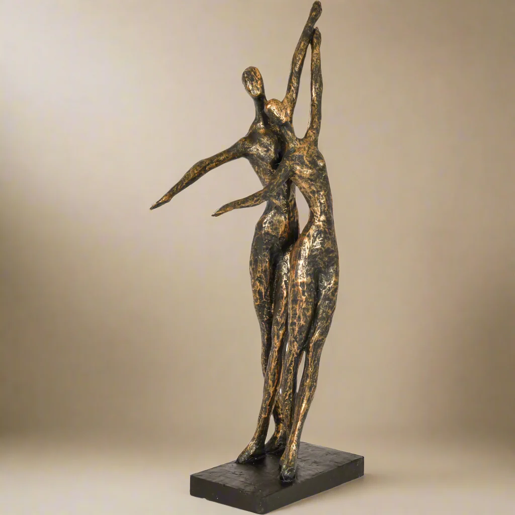 Bronze Resin Standing Couple �C Elegant Modern Sculpture (42cm)