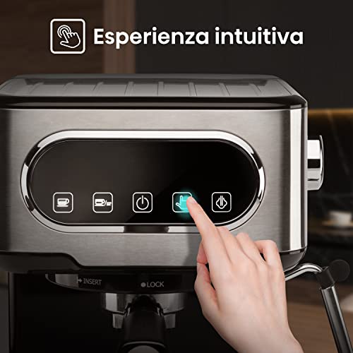 Hisense, HESCM15DBK, Macchina da caffè espresso manuale, macinato e compatibile con cialde ESE 44 mm, Pressione 15 bar, Schermo Touch, 1100W, Silver, 27.4x30x27.2 cm : Amazon.it: Casa e cucina