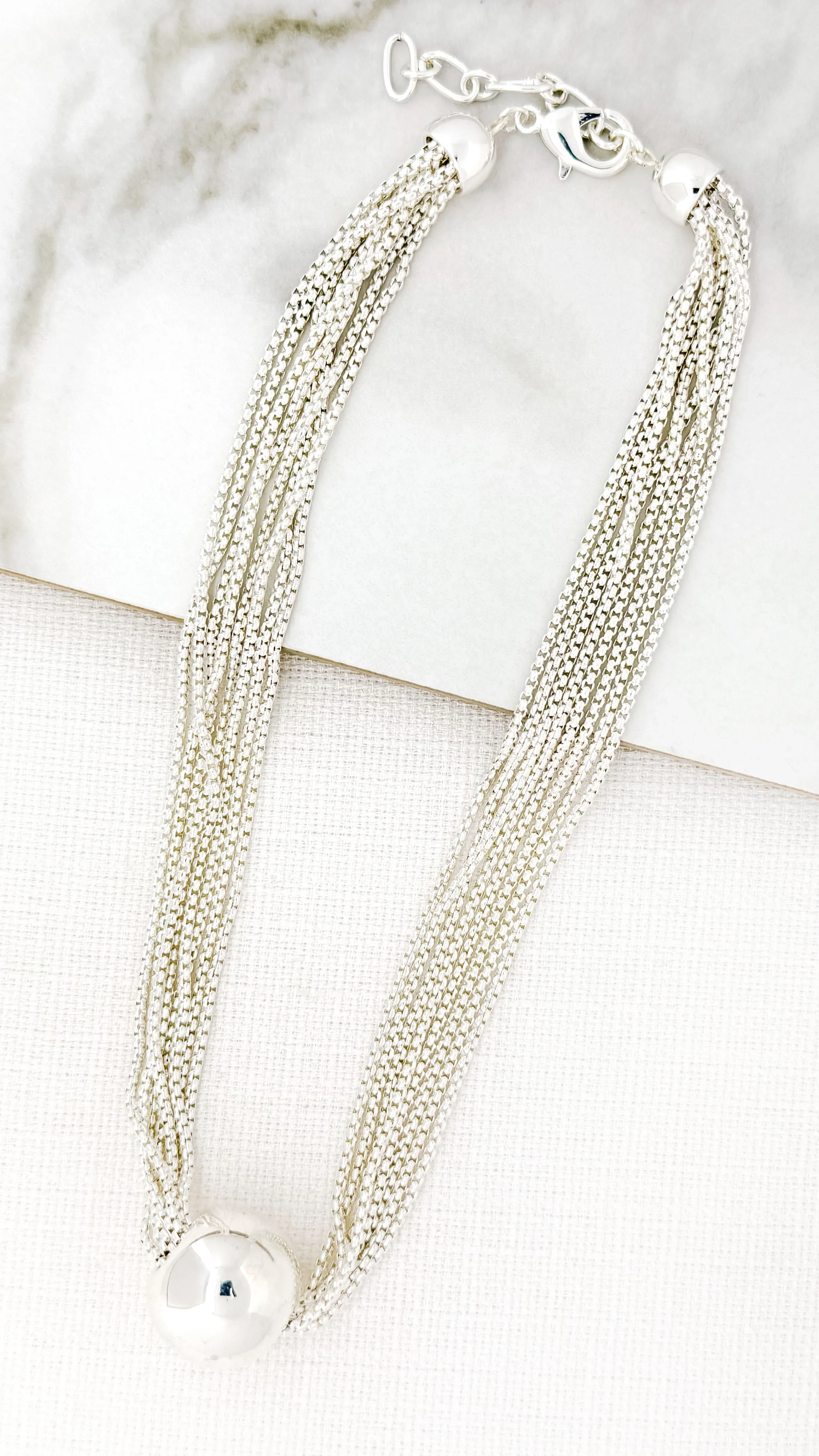 Envy Multi Chain Necklace , Silver