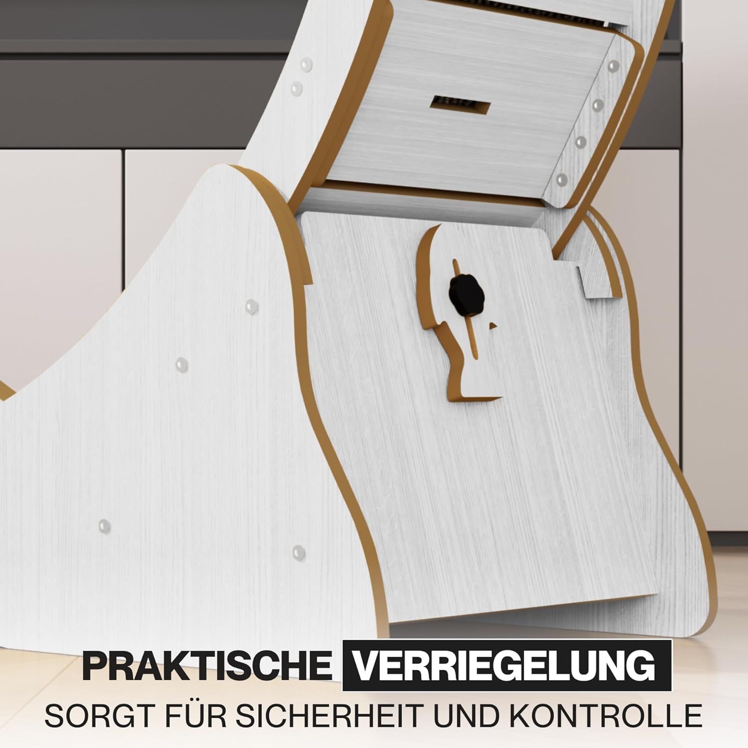 noviclass® Katzenlaufrad Baghira Groß XXL | 132cm Durchmesser Artgerecht für große Katzen | Kratzfest, stabil und leise | Gratis Spielzeug und E-Book | Geprüfte Qualität (Weiß)