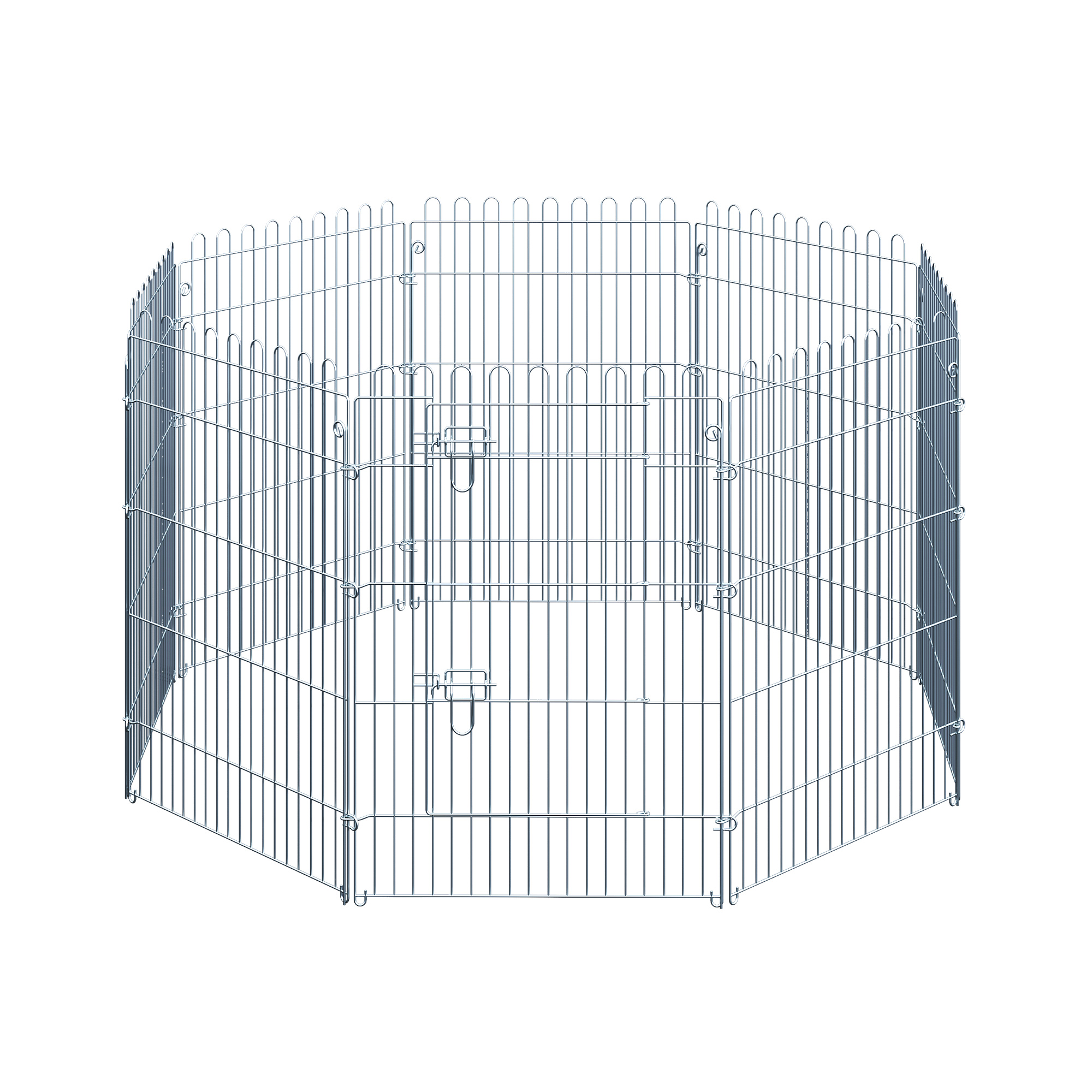 PawHut Freilaufgehege Welpenauslauf Welpenzaun Laufstall Welpengitter für Tiere 8-teilig B63 x H91 cm