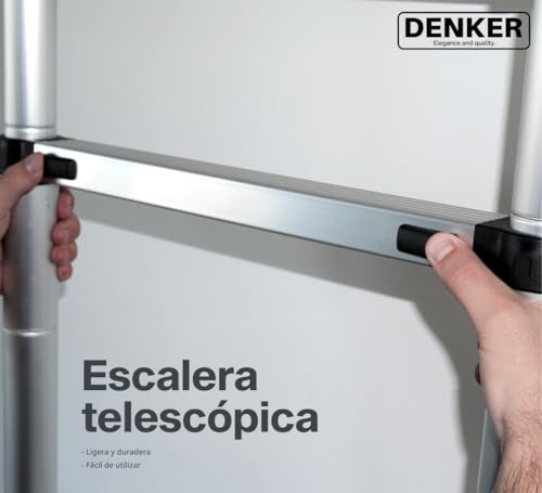 DENKER Scala telescopica 3,8 m Blocco automatico Regolazione dell'altezza libera Carico 150 kg Leggero Scala Multifunzionale Estensibile Durevole Strumenti fai da te Idraulico Sicurezza : Amazon.it: Fai da te