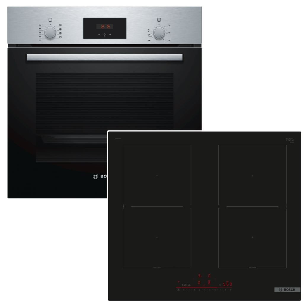 Backofen-Set Schnellaufheizung Teleskop+Induktionskochfeld Home Connect autark 60cm