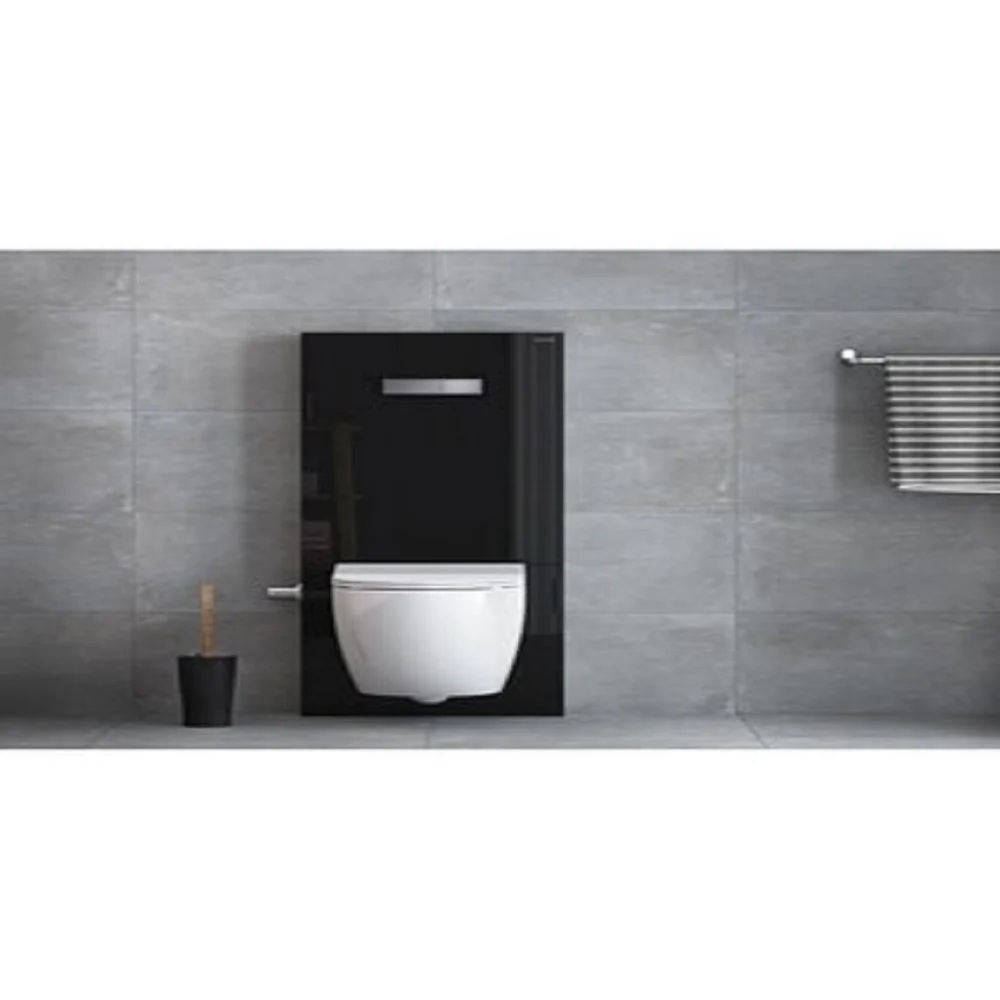 VitrA Vitrus Lavabo a piantana: nero con rubinetto per water sospeso con doccia
