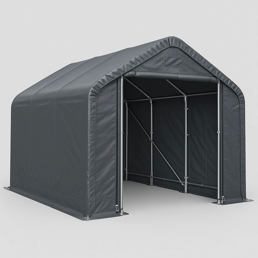 Udendrs carport lavet af gr PVC og stl, 5x3x2,5m