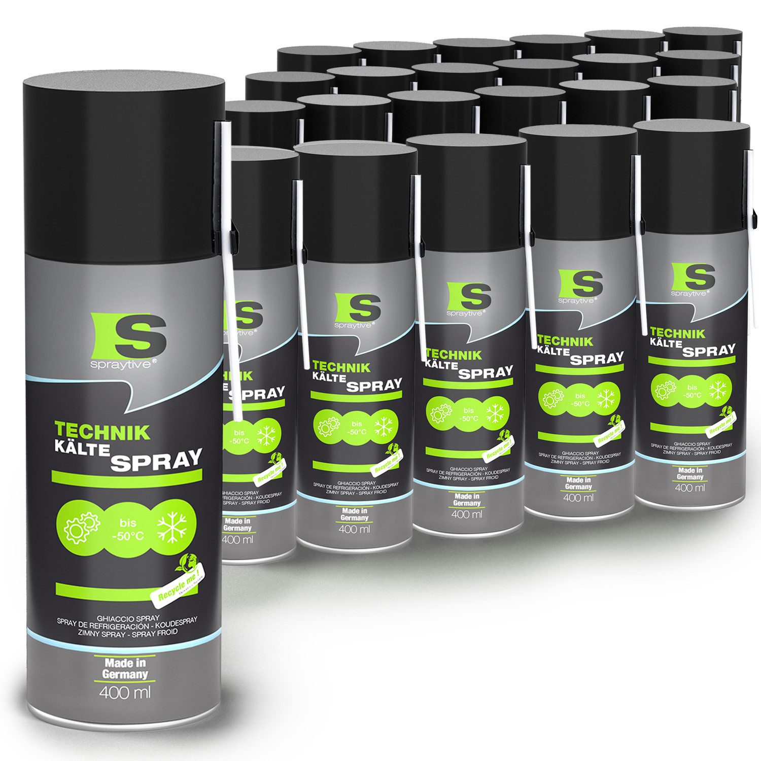 Kältemittel 24x 400ml Kältespray Werkstatt: Eisspray, Vereisungsspray bis -50°C