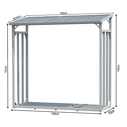 QUICK STAR Scaffalatura in Alluminio per Legna da ardere, 143 x 70 x 145 cm, 1,4 m³ : Amazon.it: Giardino e giardinaggio