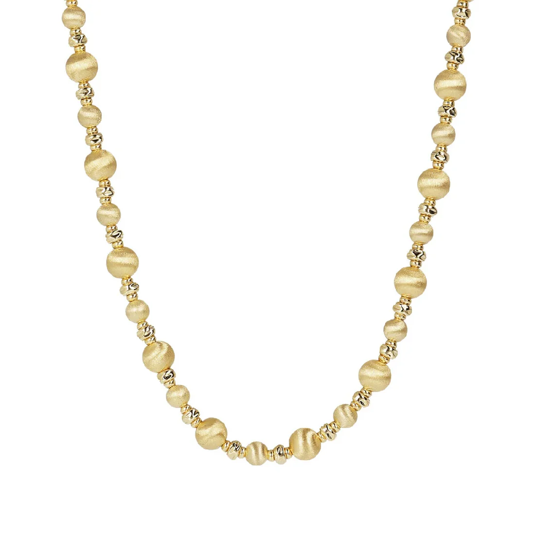 Collana Etrusca Gioielli sfere satinate e rondelle WSET00501.YG