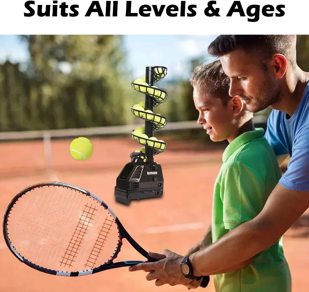 Tennisball-Maschine Tennisball Werfen Maschinen Leicht Tennis Toss Machine Stecker/Batterien 30 Bälle mit Oszillation für Erwachsene Kinder