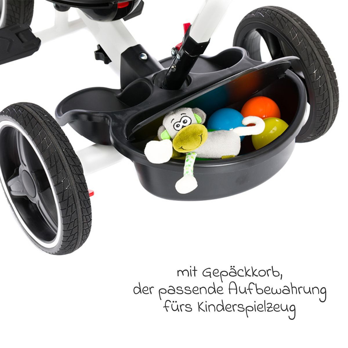 Dreirad-Kinderwagen Niki 360 - Weiß Grau