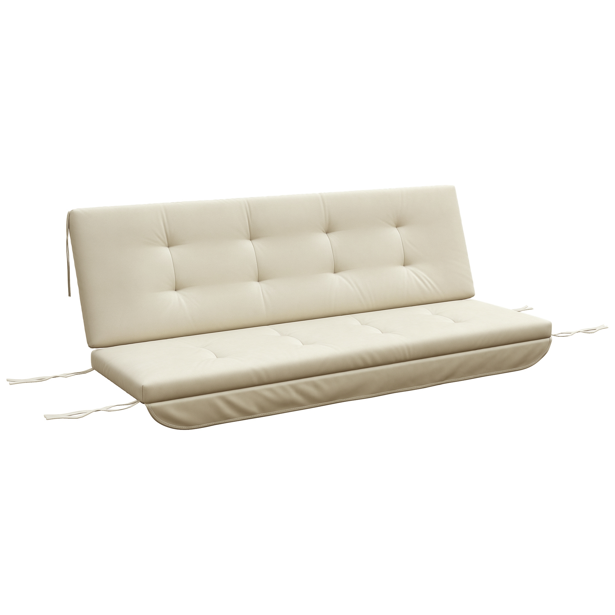 Outsunny Auflagen-Set für Hollywoodschaukel 170 cm Stuhlkissen Schaukelauflage Sitzkissen Gartenschaukel Gartenpolster Rückenkissen Seitenkissen Beige