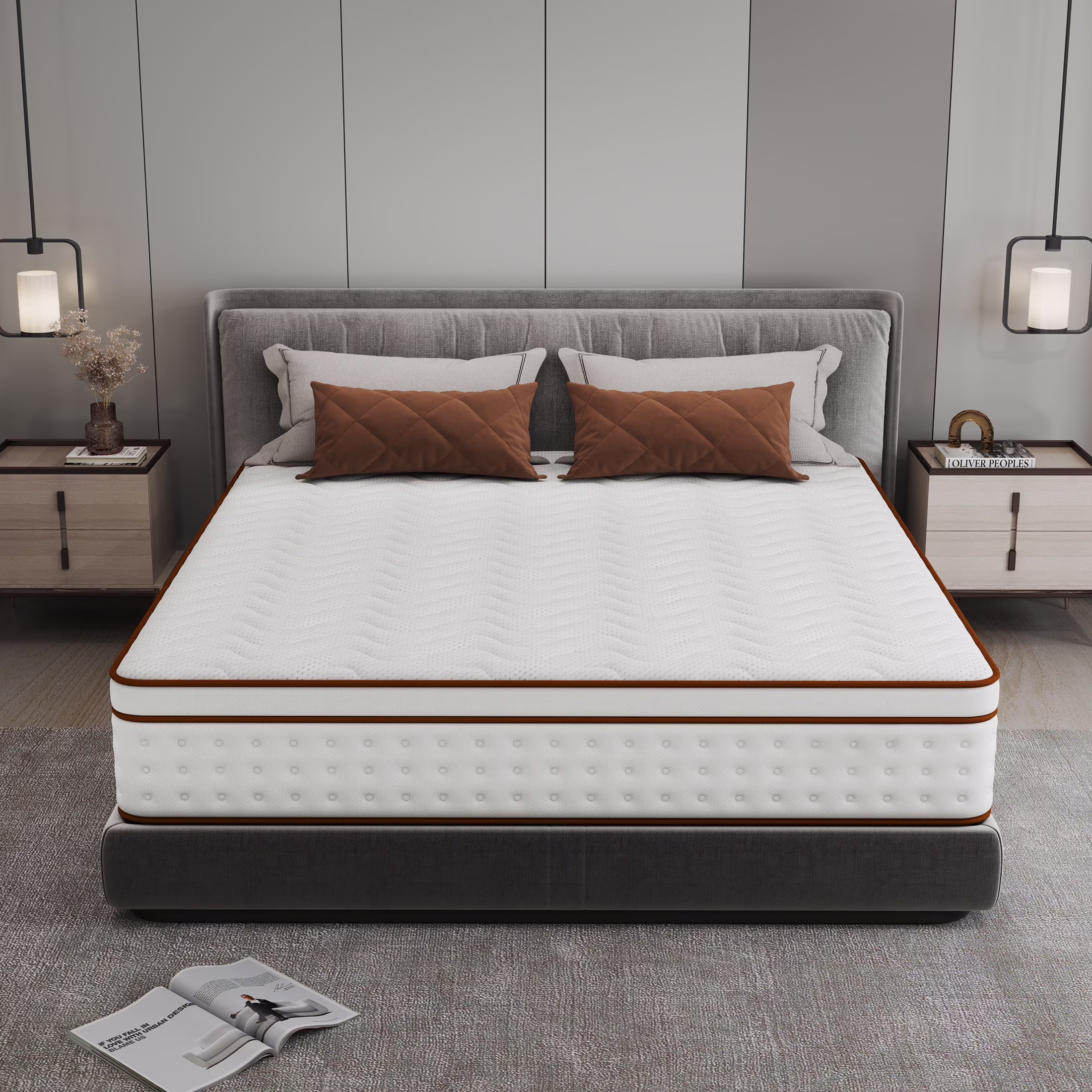 OnBeam 10" King Mattress, Medium Firm Memory Foam Mattress in a Box, Motion Isolation | Focalsweet Auth.