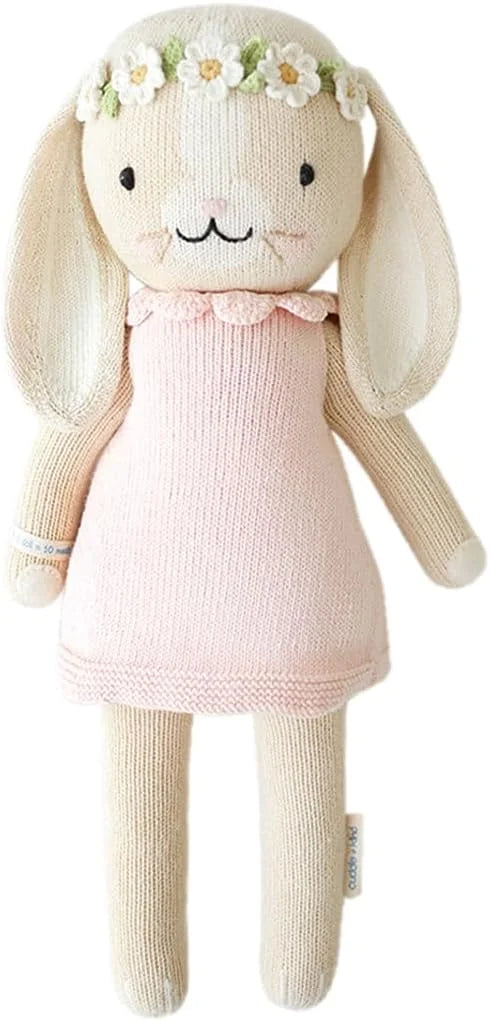 cuddle kind Bunny Blush 13&prime;&prime; Hand Knit Doll &ndash; 100% Cotton, Fair Trade, Provides 10 Meals, Heirloom Quality