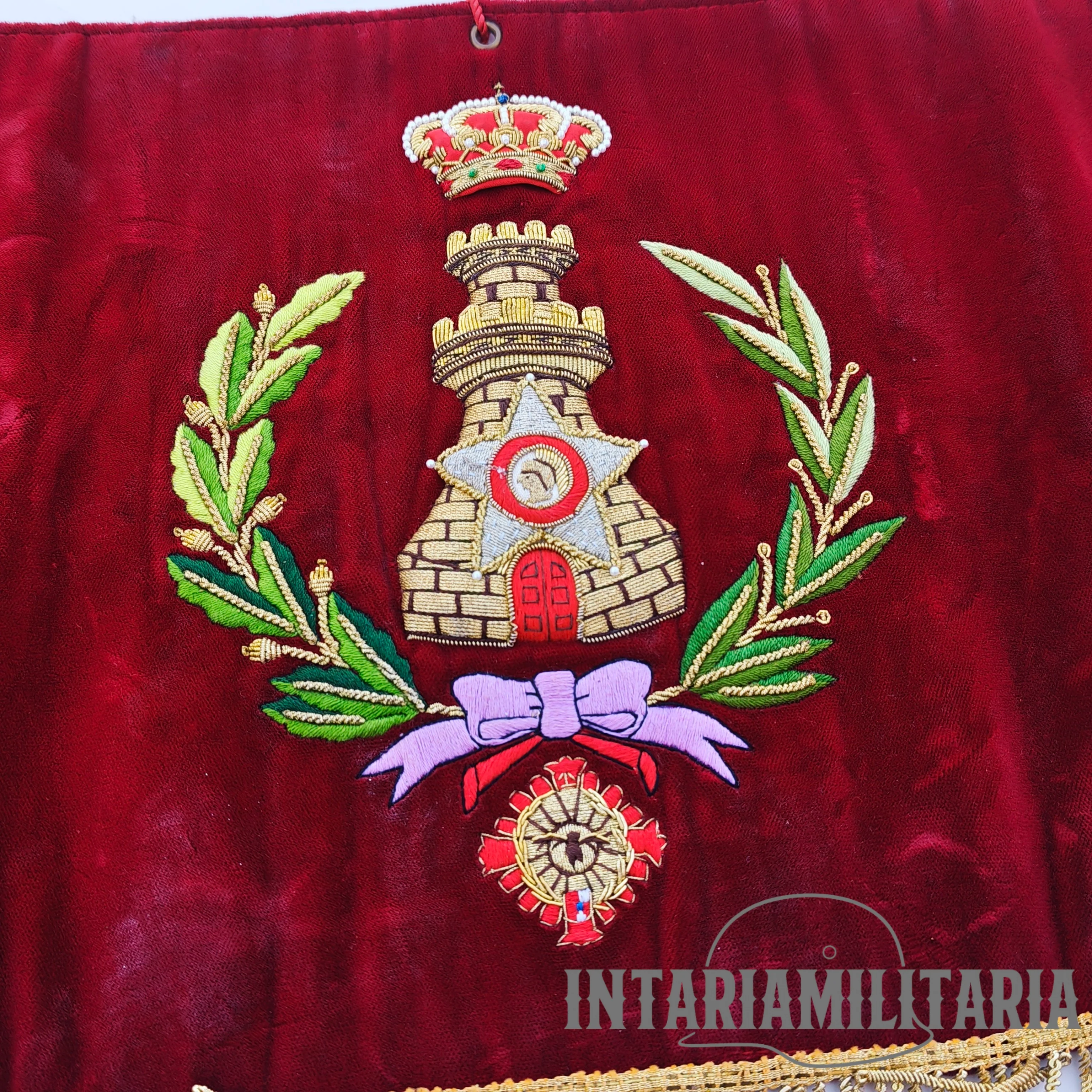Bander��n del cuerpo de ingenieros con orden Alfonso XII. Espa?a