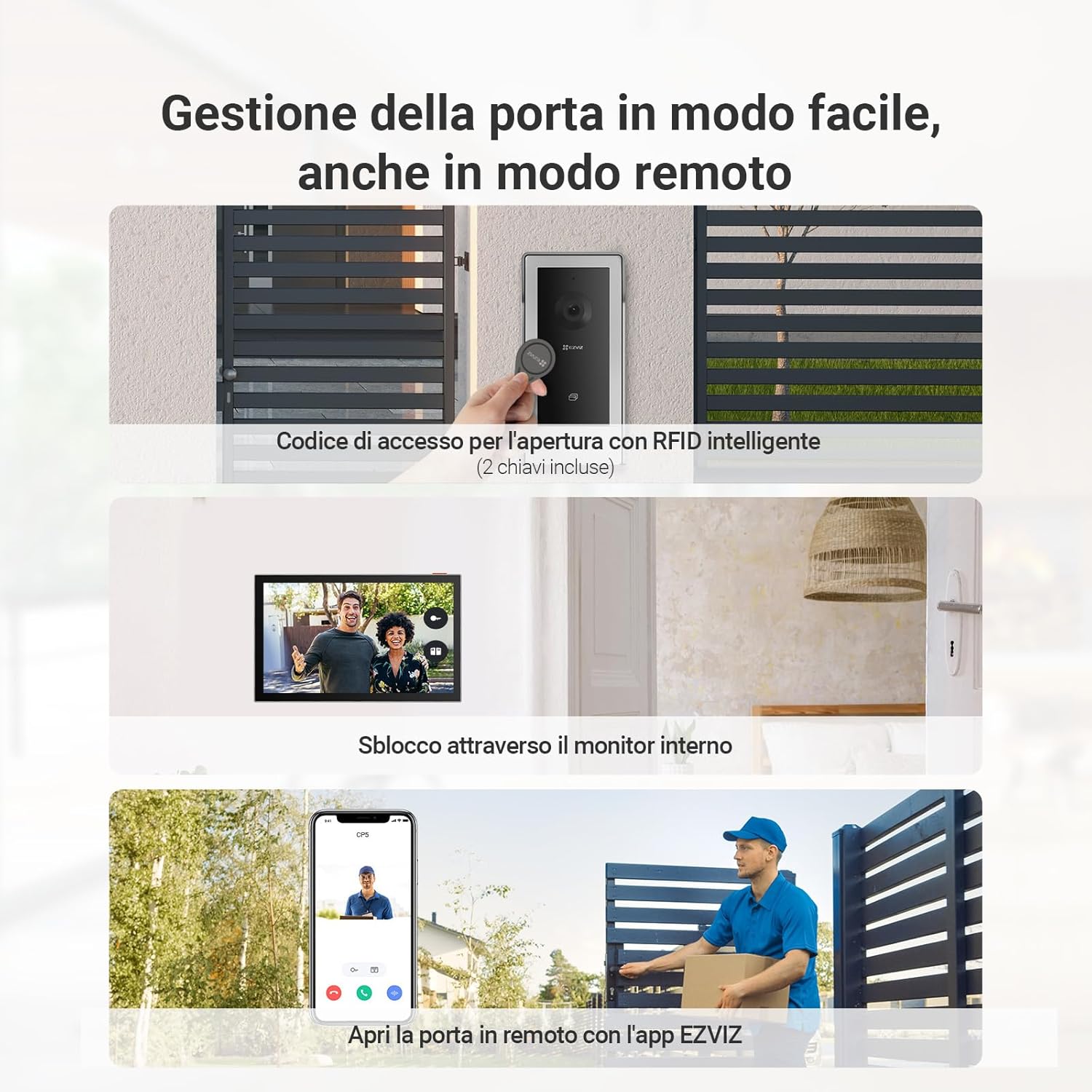 EZVIZ CP5 Videocitofono WiFi con Schermo Touch Screen a Colori da 7