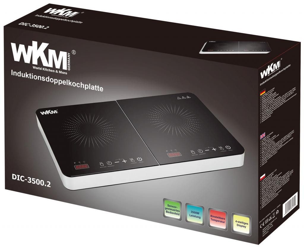 Doppel-Induktionskochplatte Doppel-Induktionskochfeld Kochplatten 2000W + 1500W schwarz