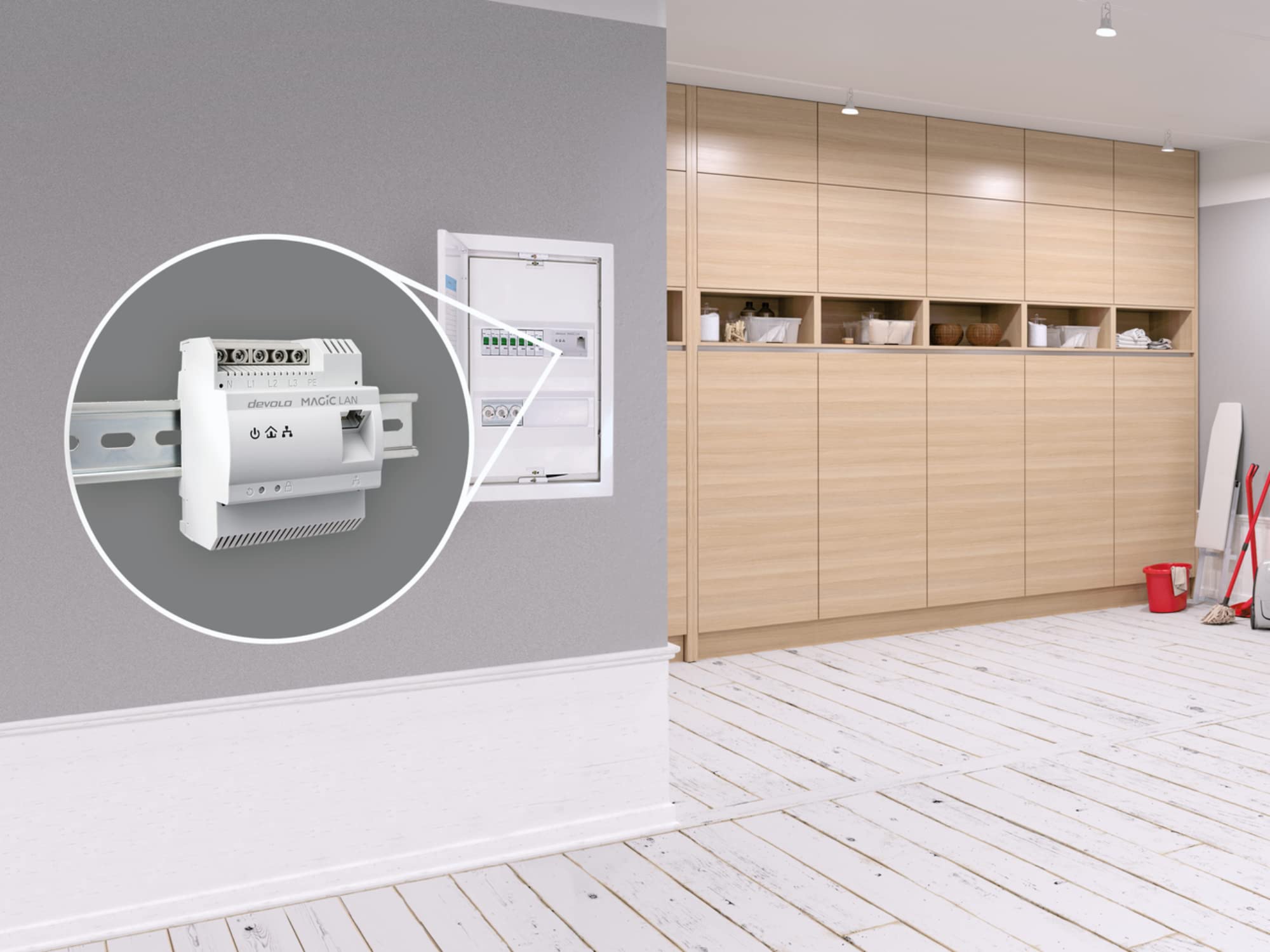 Powerline Hutschienen-Adapter Magic 2 LAN DINrail bis 2400 Mbit/s, Gigabit Ethernet, inkl. Ethernet-Kabel