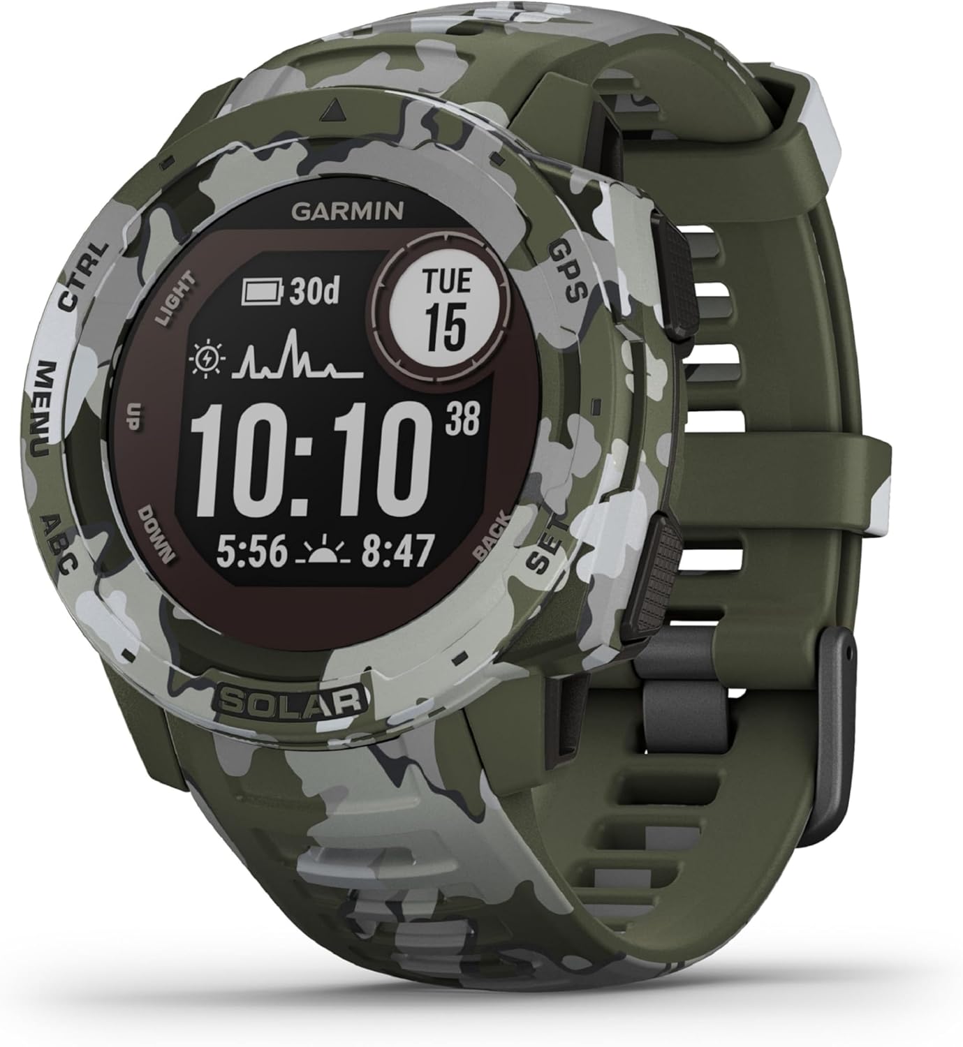 Instinct Solar, Smartwatch Gps con Ricarica Solare, Lichen Camo, 4.5 x 4.5 x 1.53 cm (Ricondizionato)