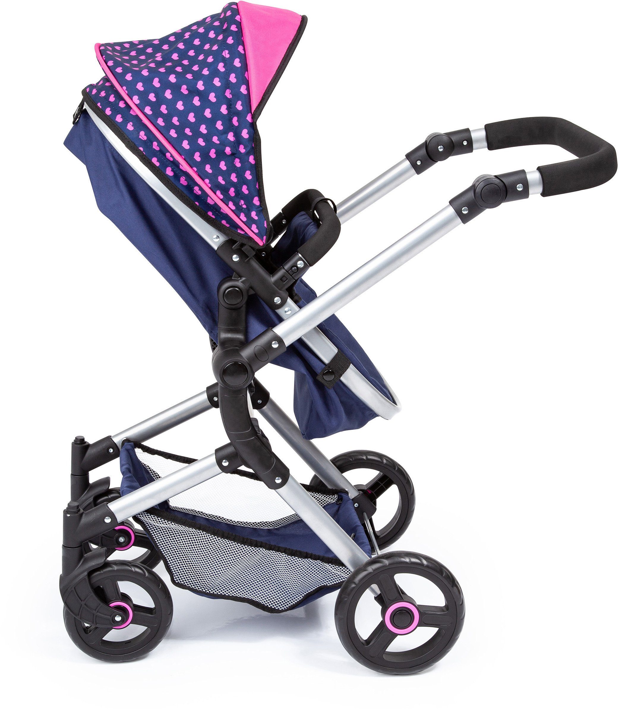 Kombi-Puppenwagen Vario, Blau/Pink