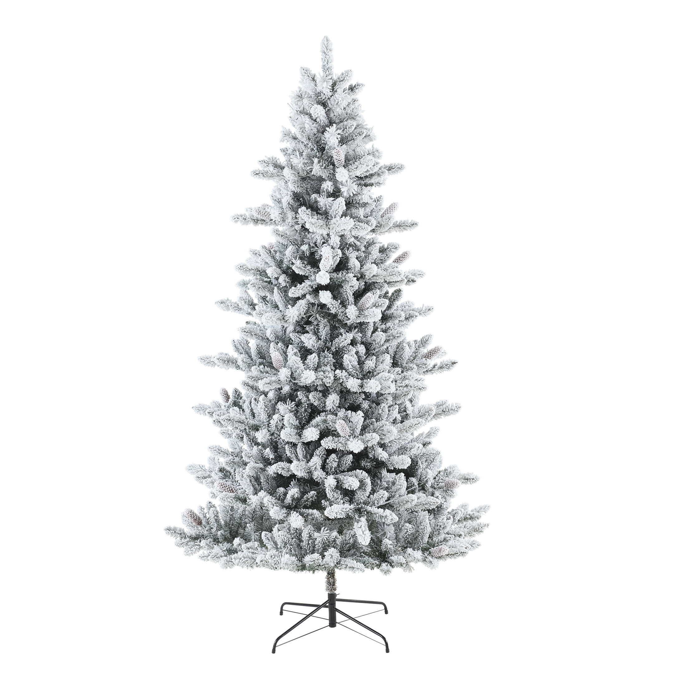 My Texas House 7.5ft Flocked Birmingham Fir Artificial Christmas Tree with 400 LED Lights