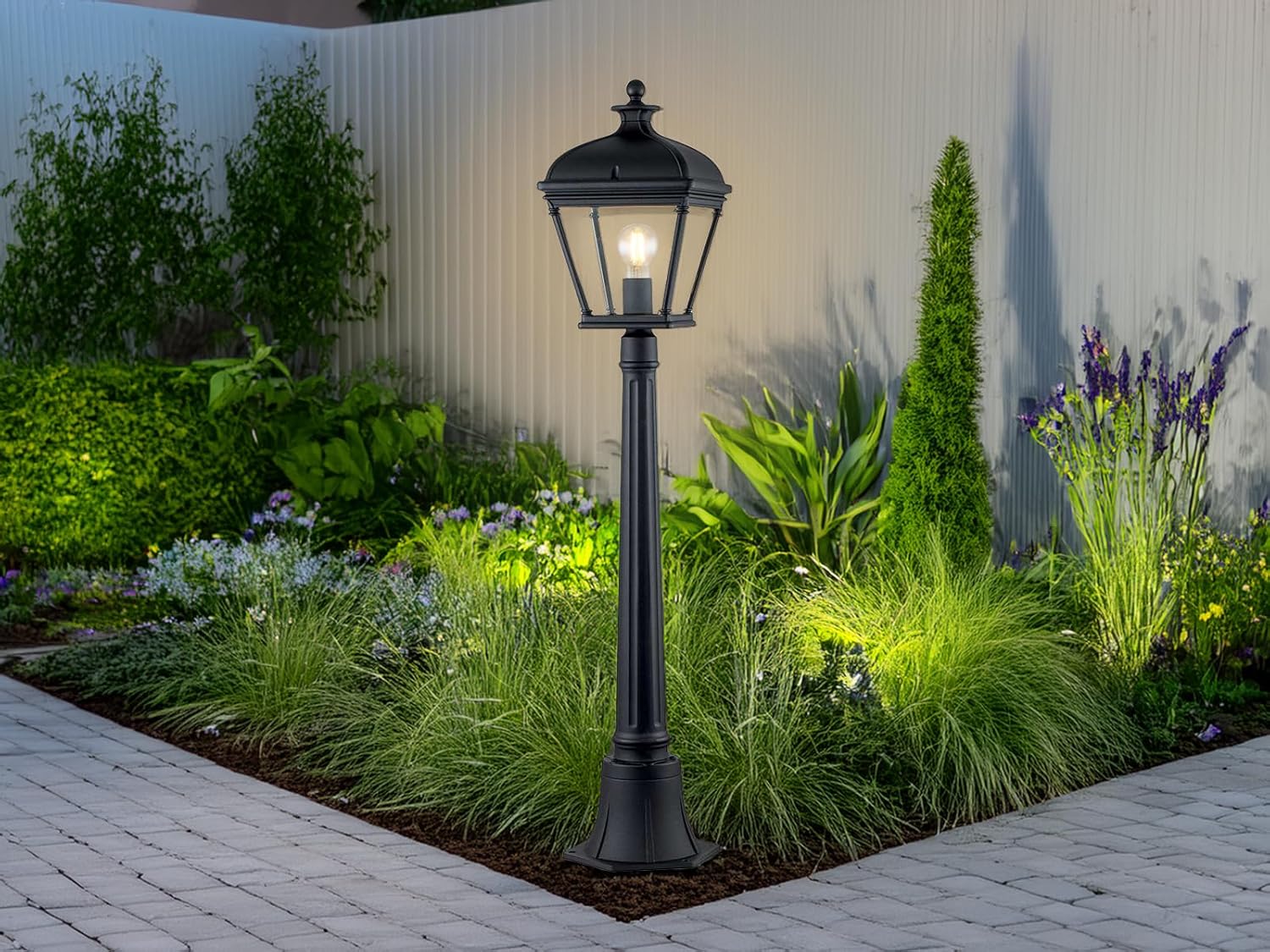 meineWunschleuchte Wegeleuchte im Landhausstil, Gartenlaterne mit Echtglas, Höhe 104cm