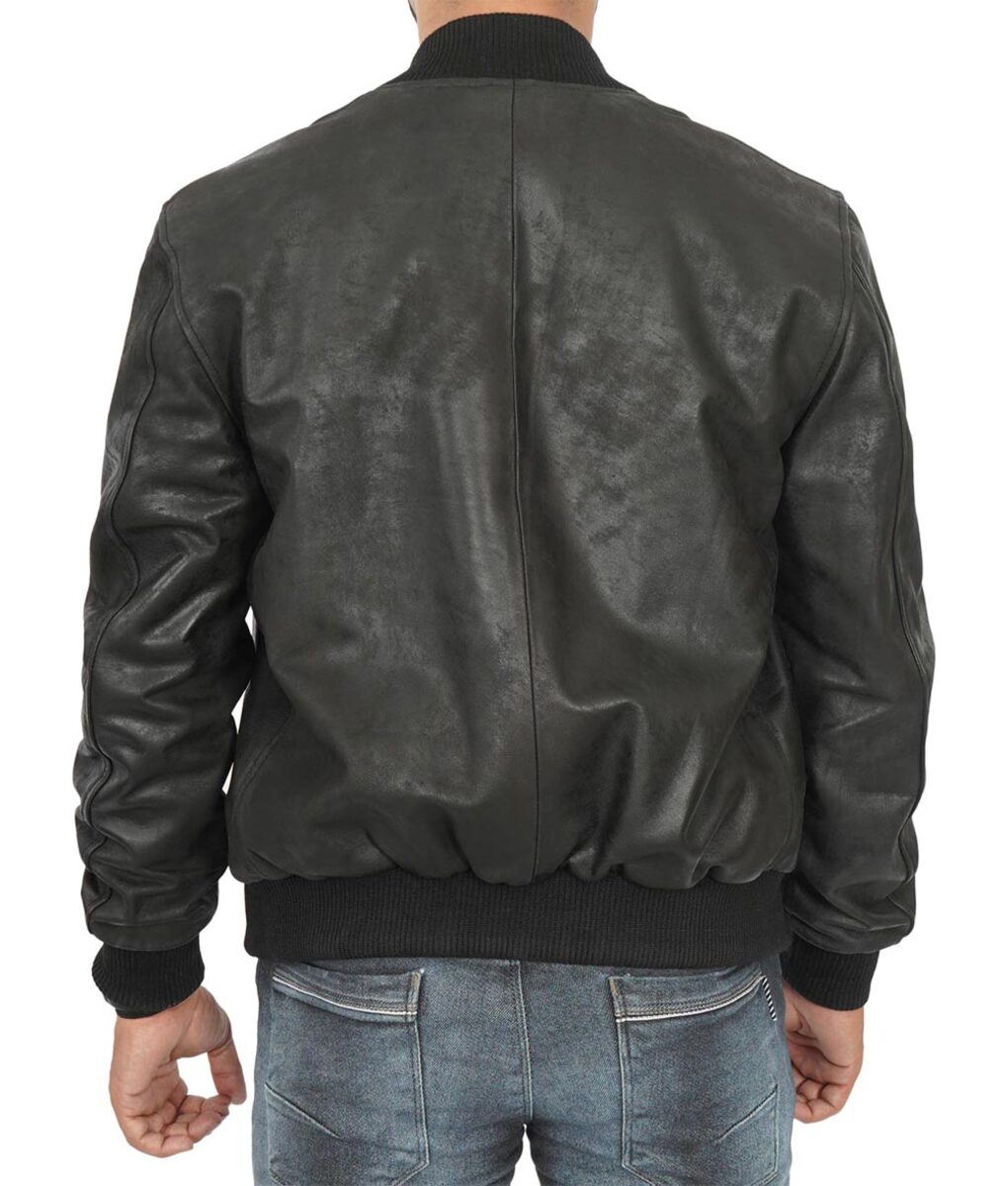 Mens Bomber Black Letterman Jacket