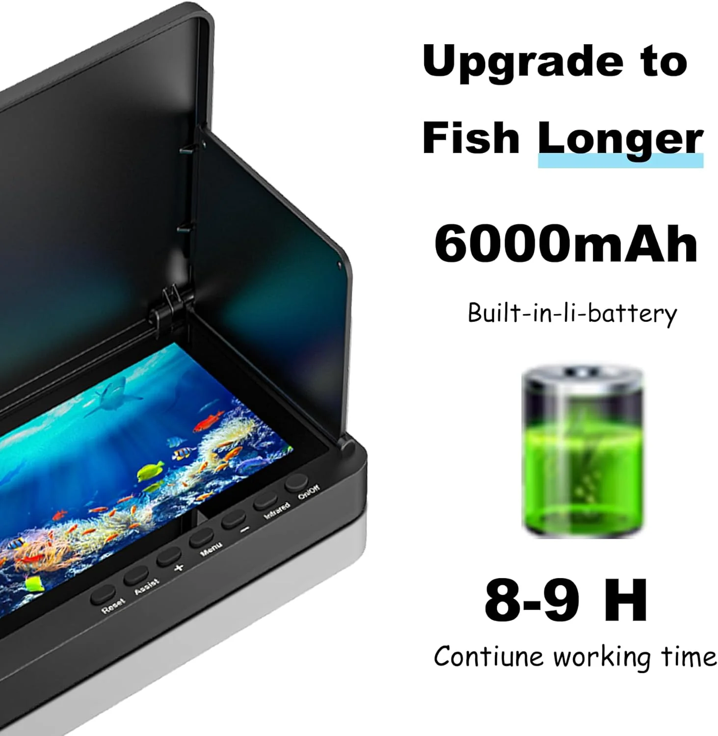 Underwater Fishing Camera with Infrared Night Vision Light, Portable with 100ft Cable, 5 Inch LCD and Upgraded HD Lens