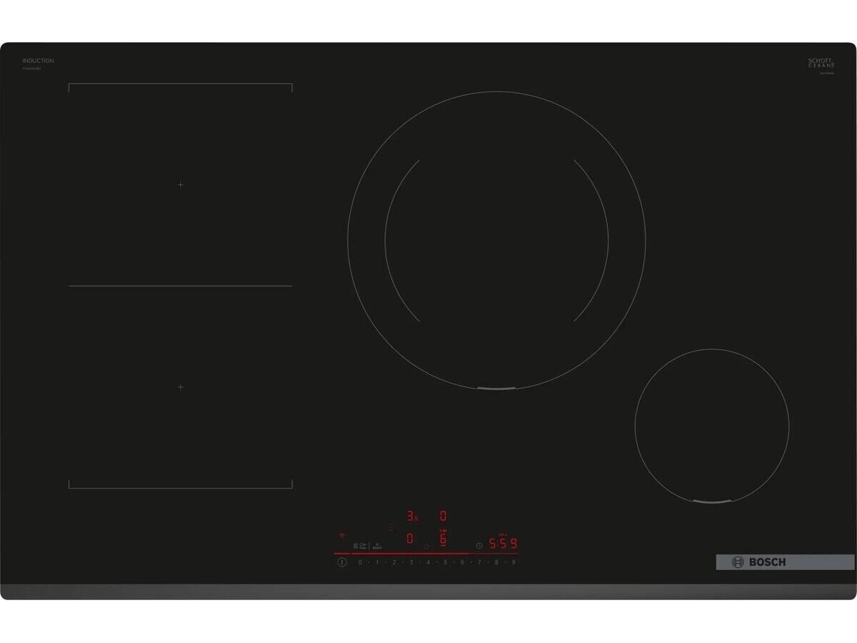 Induktions Herd-Set HBG7341B1 Autark Einbaubackofen Serie 8 mit Indiktionkochfeld 80cm